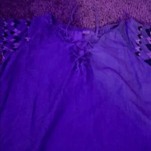 Denim Embroidered Blouse